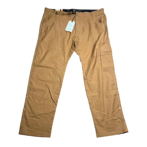 NWT PrAna Mens 42x30 Stretch Zion Slim Pant II Sepia Brown Cargo Hiking Pants